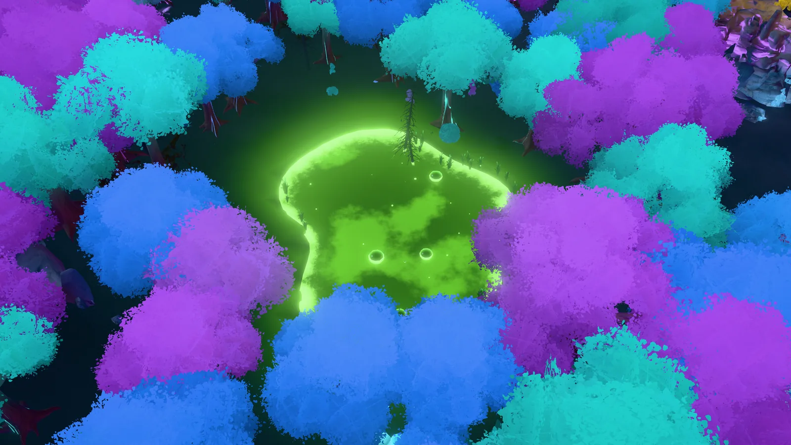Toxic lake in the forest